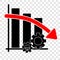 Icon simple illustration, Falling down Productivity Business Progress at trans[arent effect background