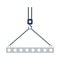 Icon Of Slab Hanged On Crane Hook By Rope Slings