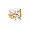 An icon of slice of bread mascot design style with a box