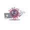 An icon of smart microbiology coronavirus working with laptop