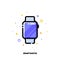 Icon of smart watch for gadget concept. Flat filled outline