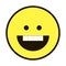 Icon smile Smiley yellow on a white background