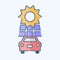 Icon Solar Vehicle. related to Solar Panel symbol. doodle style. simple design illustration