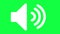 Icon of Sound on a Green Screen Chroma Key Background