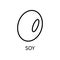 Icon Soy Bean Line In A Simple Style. Source of milk, protein, sauce. Vector sign in a simple style isolated on a white