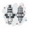 Icon Spark Plug. related to Racing symbol. comic style. simple design editable. simple illustration