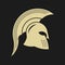 Icon spartan helmet, silhouette greek warrior, gladiator
