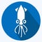 Icon Squid. suitable for Meat. long shadow style. simple design editable. design template vector. simple illustration