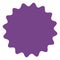 Icon of starburst, sunburst badge,label, sticker. Purple, lilac, violet color.