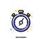 Icon of stopwatch chronometer for time management or work efficiency concept. Flat filled outline style. Pixel perfect 64x64