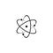 Icon structure of the nucleus of the atom. Atom, protons, neutrons and electrons.