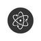 Icon structure of the nucleus of the atom. Atom, protons, neutrons and electrons. Vector