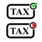 Icon Style Sign, Tax Included and Excluded