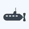 Icon Submarine - Glyph Style - Simple illustration,Editable stroke
