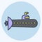 Icon Submarine. suitable for Education symbol. color mate style. simple design editable. design template vector. simple