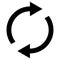 Icon swap resumes, spinning arrows in circle, vector symbol sync, renewable product exchange, change renew