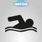 Icon of swimmer on a gray background. Vector illustration