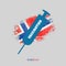 Icon syringe for vaccination, against the background of a flag of Norway. Coronavirus COVID-19 vaccine. Isolated on a