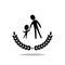 Icon. The teacher leads the child. Logo