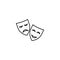 Icon. Theater masks, comedy and tragedy