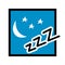 Icon on the theme of sleep on a background of the night sky