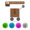 Icon transport parcel colorful design vector on white background