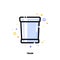 Icon of trash can for office work concept. Flat filled outline