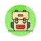 An icon of traveling backpack, cute rucksack vector in modern style