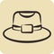 Icon Trilby. related to Hat symbol. hand drawn style. simple design editable. simple illustration