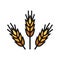 The icon of a trio of wheat spikelets. Production of bread and beer. Agricultural industry.
