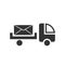 The icon of the truck with the letter. Courier and expedited delivery of documents, securities and registered letters.Mail