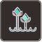 Icon Tulips 2. related to Flora symbol. Glossy Style. simple illustration. plant. Oak. leaf. rose
