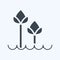 Icon Tulips 2. related to Flora symbol. glyph style. simple illustration. plant. Oak. leaf. rose