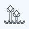 Icon Tulips 2. related to Flora symbol. line style. simple illustration. plant. Oak. leaf. rose