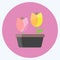 Icon Tulips in Pot. suitable for Spring symbol. flat style. simple design editable. design template vector. simple symbol