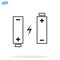 Icon of two batteries. Charge, loading, power. Energy concept. Can be used for topics like technology equipment