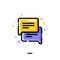 Icon of two speech bubbles for help chat and customer support