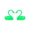 Icon of two swans in love. It is executed in acid-green color. Flat style. Vector