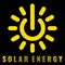 Icon uniting the sun and power signs Denoting the solar energy