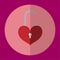 The icon is unlock the key red heart. Can be used in various tasks.