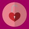 The icon is Unlocked lock the key red heart. Can be used in various tasks.