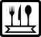 Icon with utensils for restaurant foods