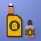 Icon of Vape device with ghost silhouette. Electronic cigarette with e-liquid bottle. Vector Vaping symbol. Box mod