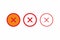 Icon variation delete cancel button circle red color line vector