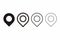 Icon variation set button circle line vector pin location