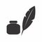 Icon Vector of Feather Quill - Black Style