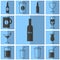 Icon vector flat gray blue drinks. Icon wine