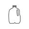 Icon vector illustration of milk in plastic gallon jug. Isolated on white background.