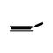 Icon vector, thin saucepan for cooking, black color, isolated on a white background