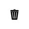 Icon vector, Waste basket, black color on a white background